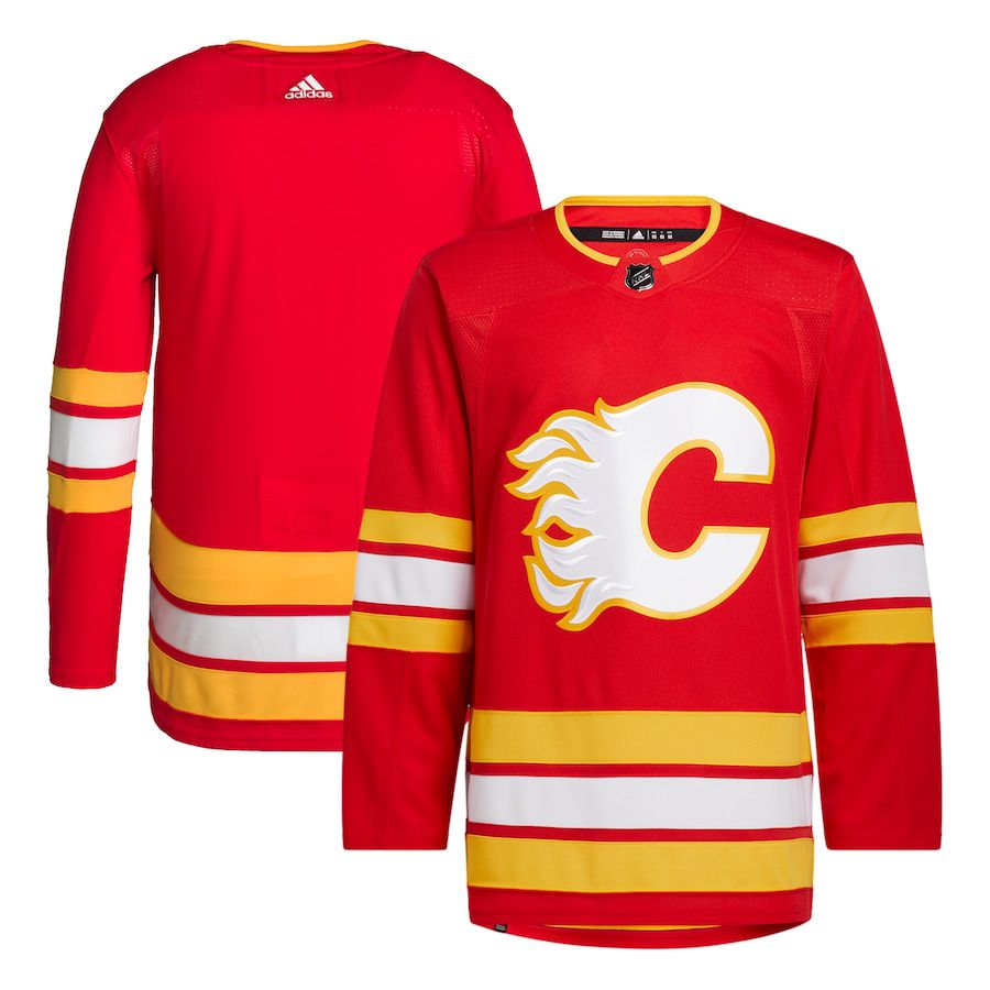 Men Calgary Flames adidas Red Home Primegreen Authentic Pro NHL Jersey